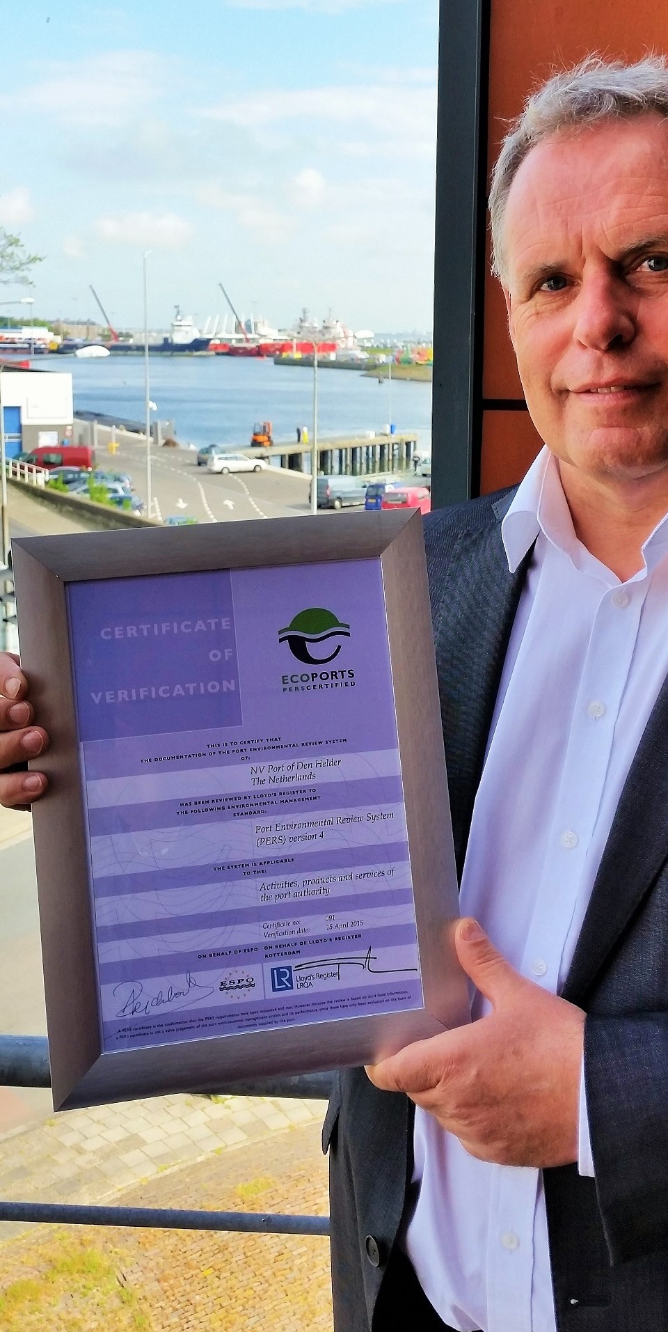 PERSBERICHT: Port of Den Helder ontvangt als tweede haven van Nederland Ecoport certificering