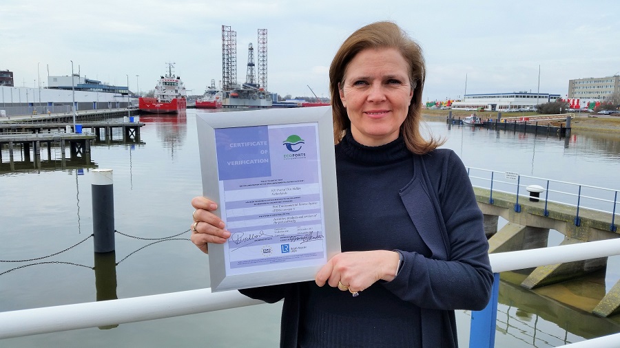 PERSBERICHT Port of Den Helder ontvangt Ecoport mileu-hercertificering van ESPO
